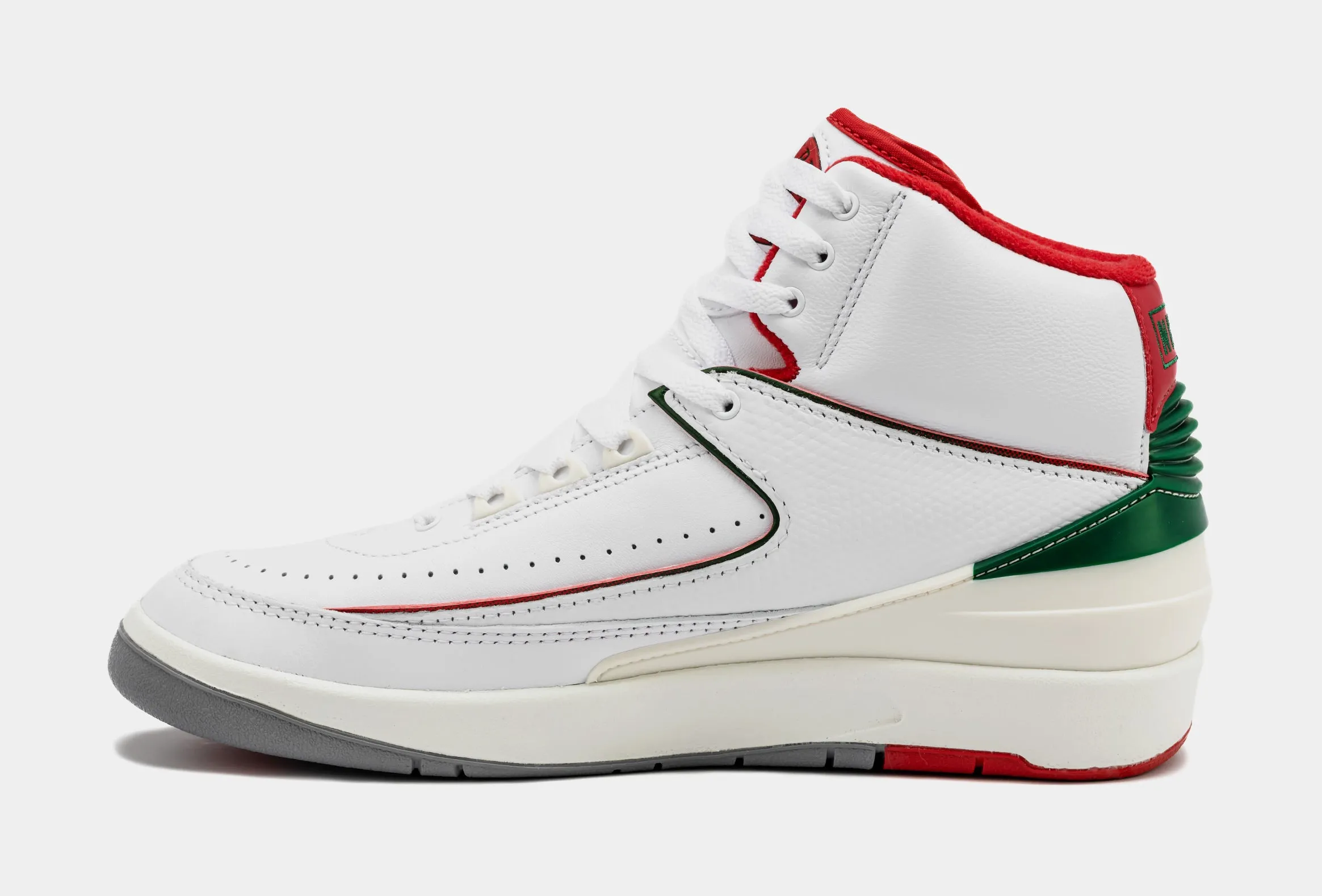 Air Jordan 2 Retro Italy Mens Lifestyle Shoes (White/Fire Red) Free Shipping