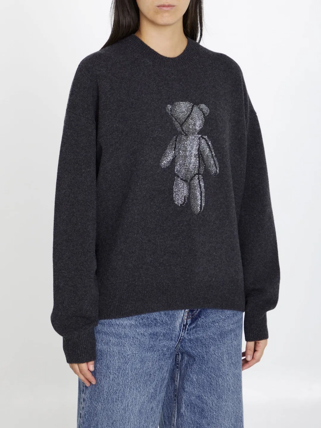 Alexander Wang  |Crew Neck Casual Style Wool Long Sleeves V-neck & Crew neck