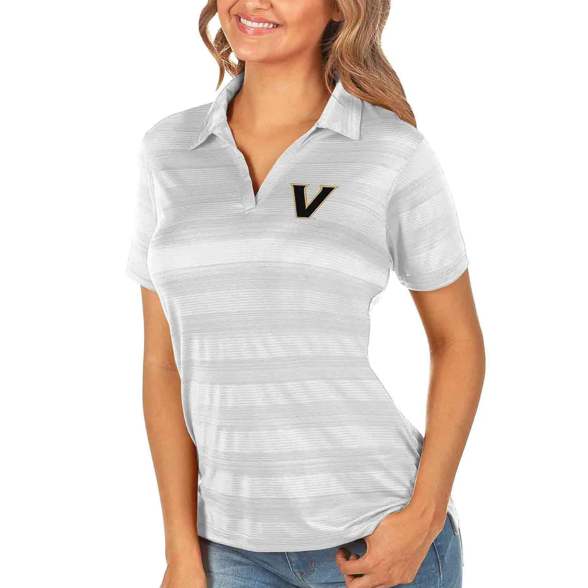 Antigua Vanderbilt Commodores Women's White Team Logo Compass Polo