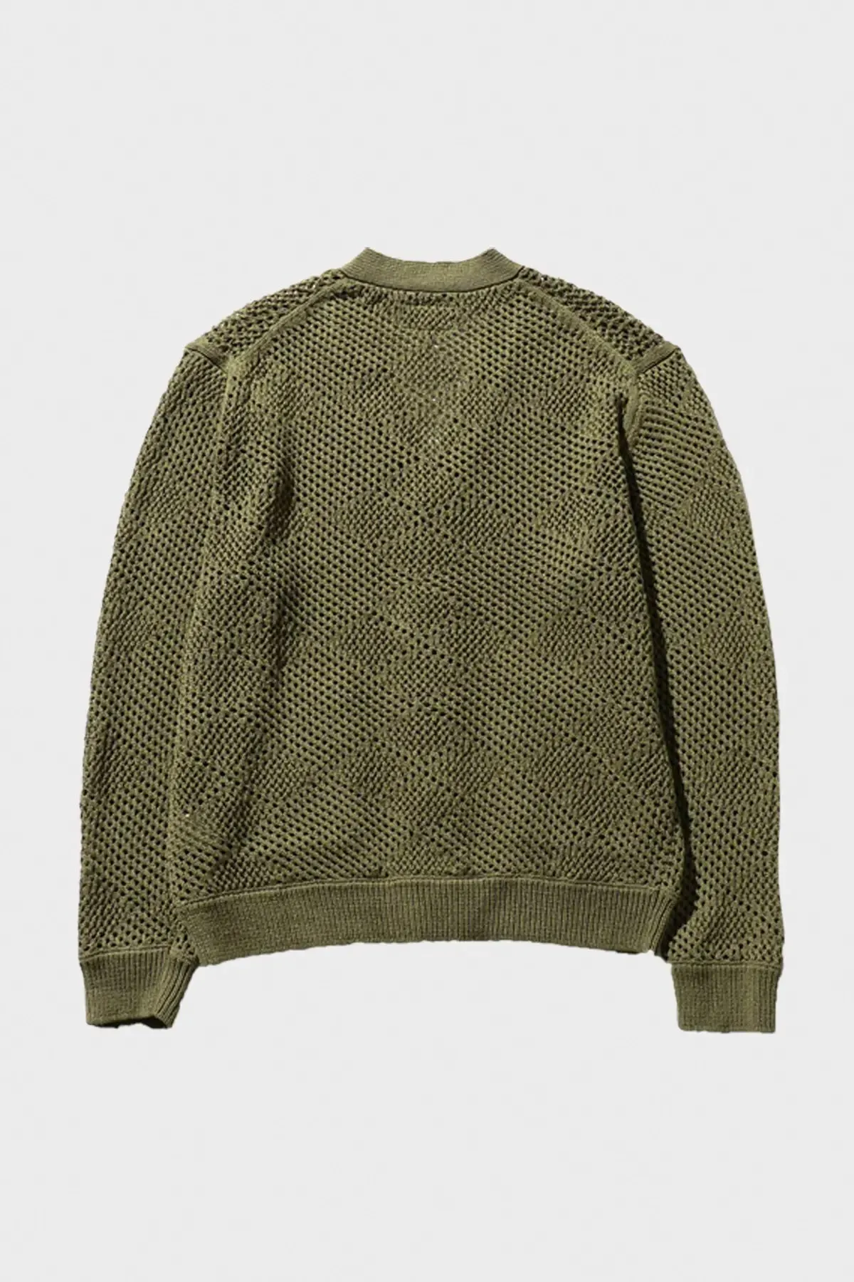 Argyle Mesh Cardigan - Olive