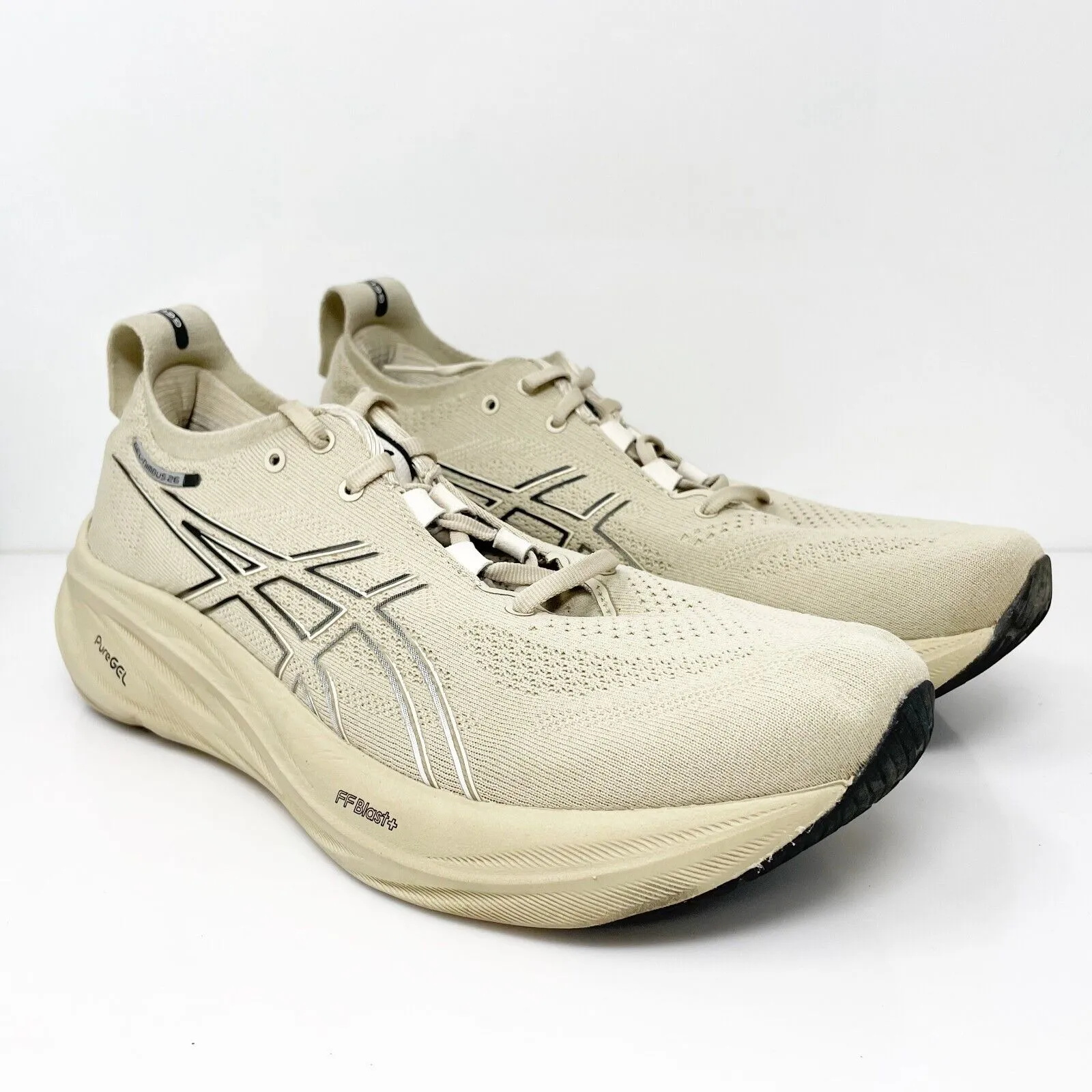 Asics Mens Gel Nimbus 26 1011B794 Beige Running Shoes Sneakers Size 9.5