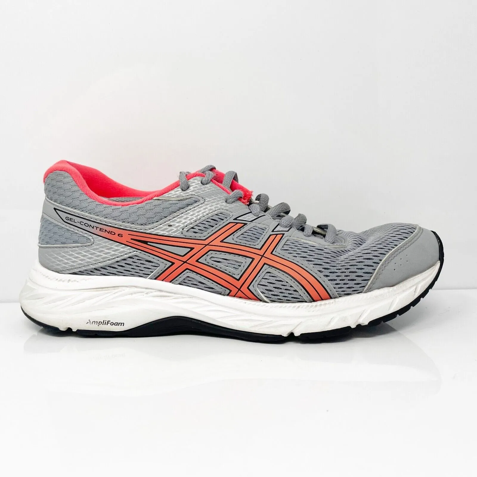 Asics Womens Gel Contend 6 1012A570 Gray Running Shoes Sneakers Size 7