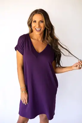 Back To The Basics Knit Dress - Violet