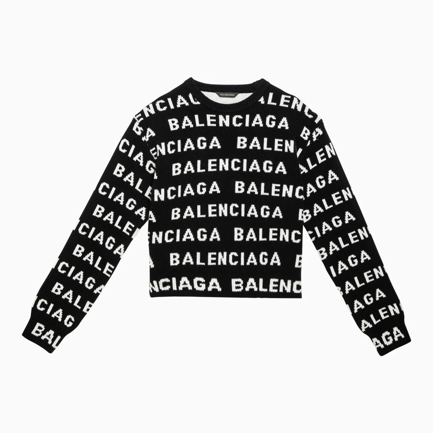 BALENCIAGA  |Crew Neck Unisex Wool Rib Street Style Bi-color Long Sleeves