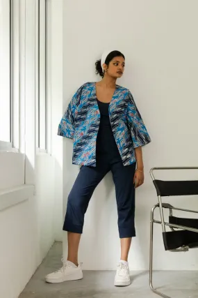 Batik Open Jacket Asmara Indigo