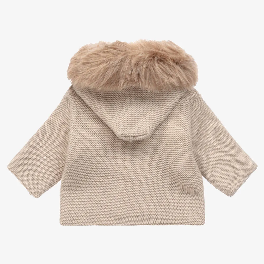 Beige Knitted Pram Coat