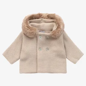 Beige Knitted Pram Coat