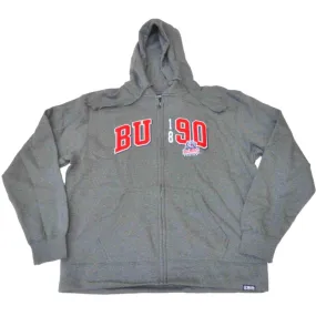 Belmont Bruins Gear for Sports Gray BU 1890 Zip Up LS Hooded Jacket (L)