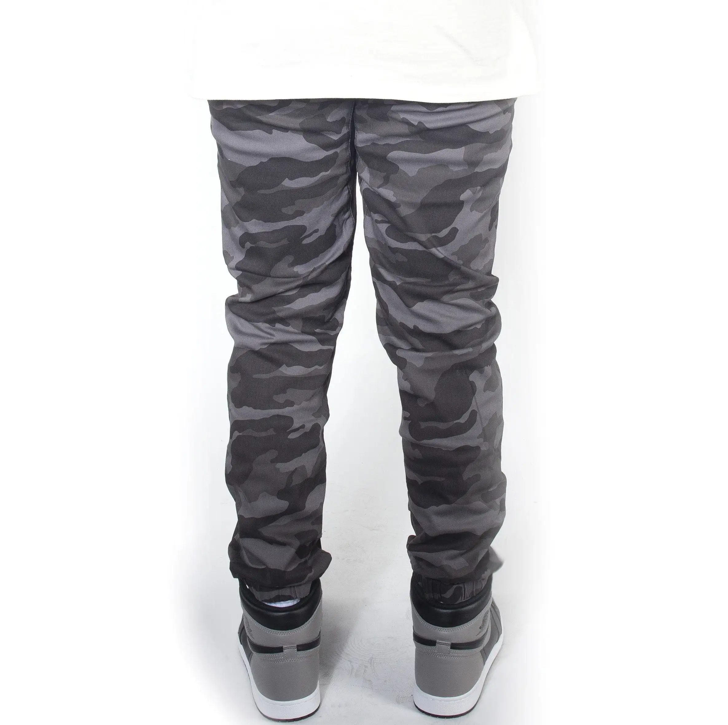 Black Camo Twill Jogger Pants JG804