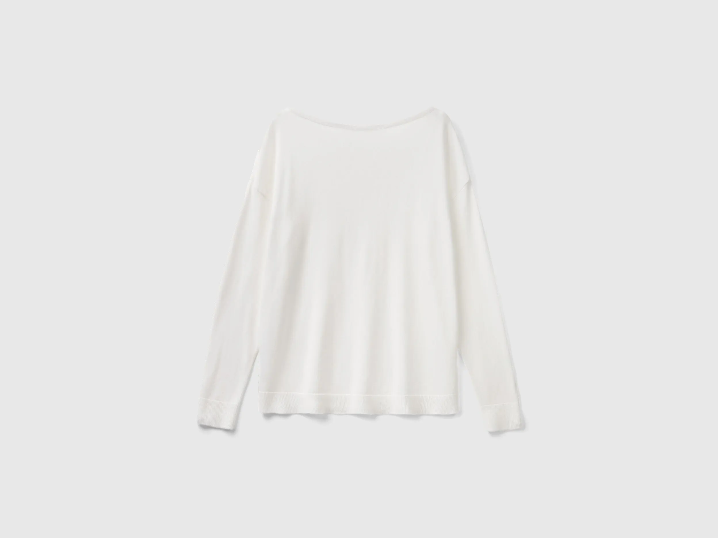 Boat neck sweater - Creamy White | Benetton