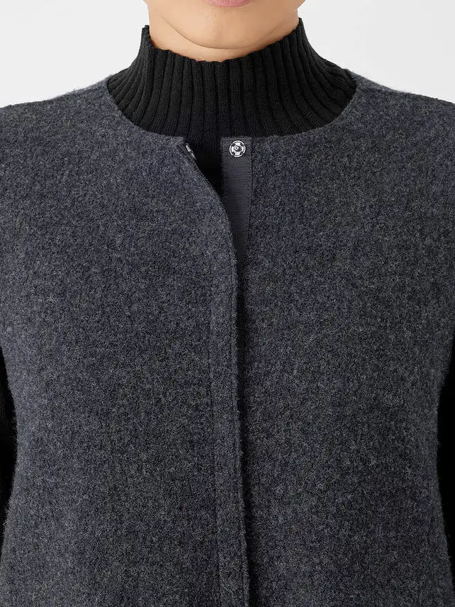 BOILED WOOL ROUND NECK VEST