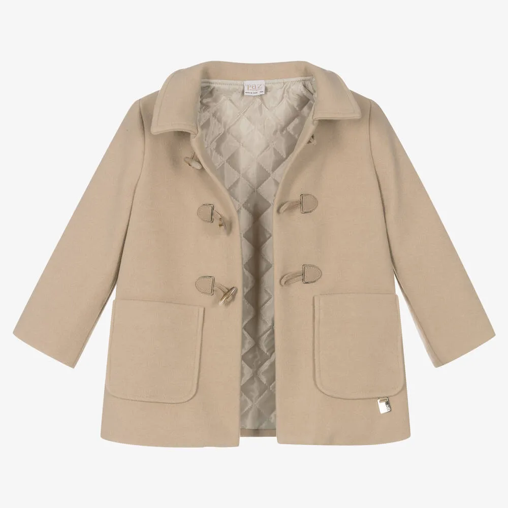 Boys Beige Duffle Coat