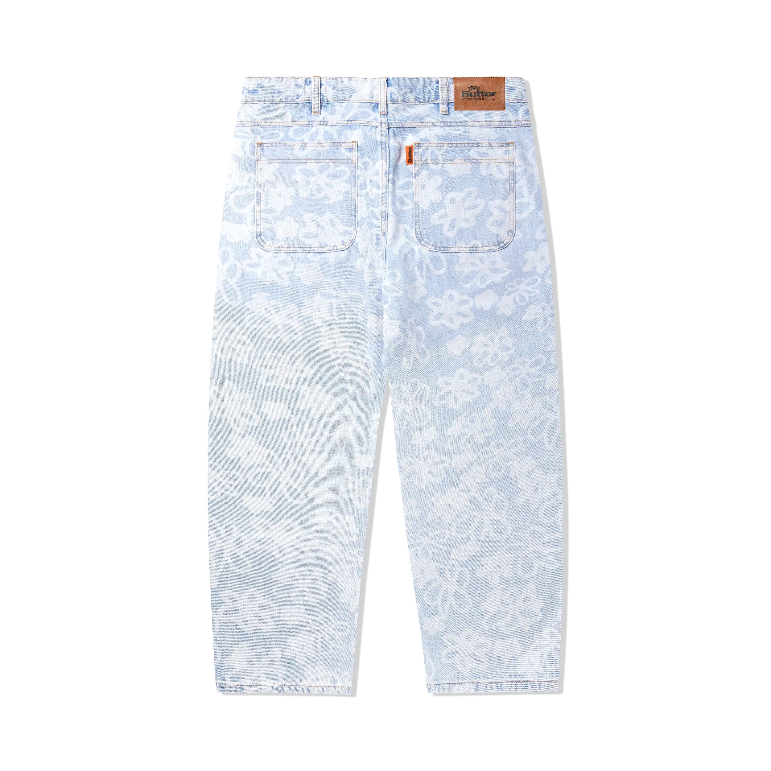 Butter Flowers Denim Pants Light Blue