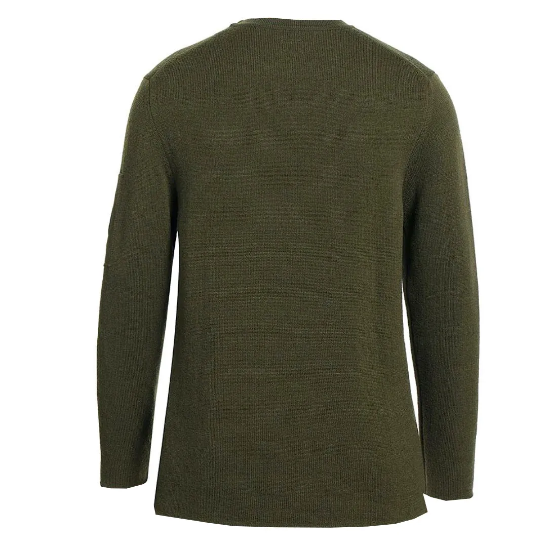 C P Company Lens Wool Knit Khaki Green Jumper