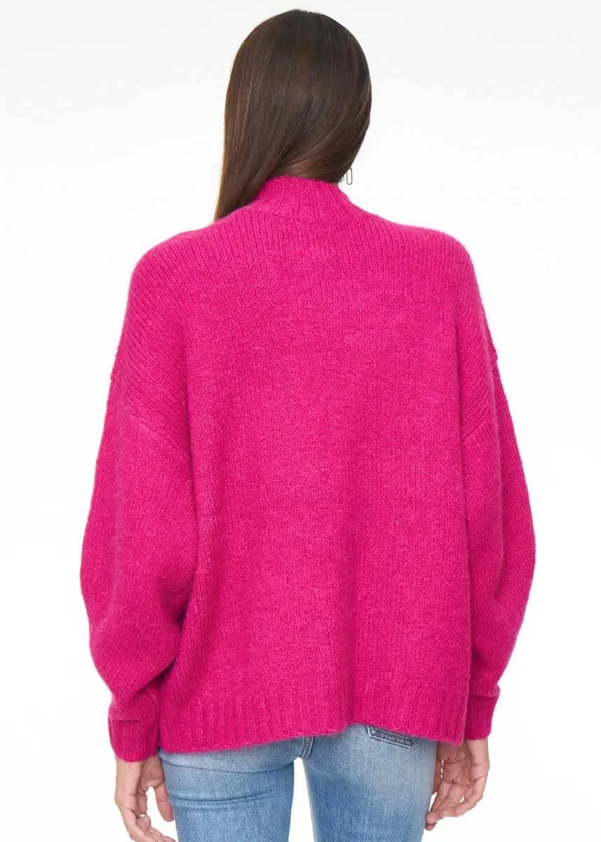 Carlen Mock Neck Sweater - Fuchsia