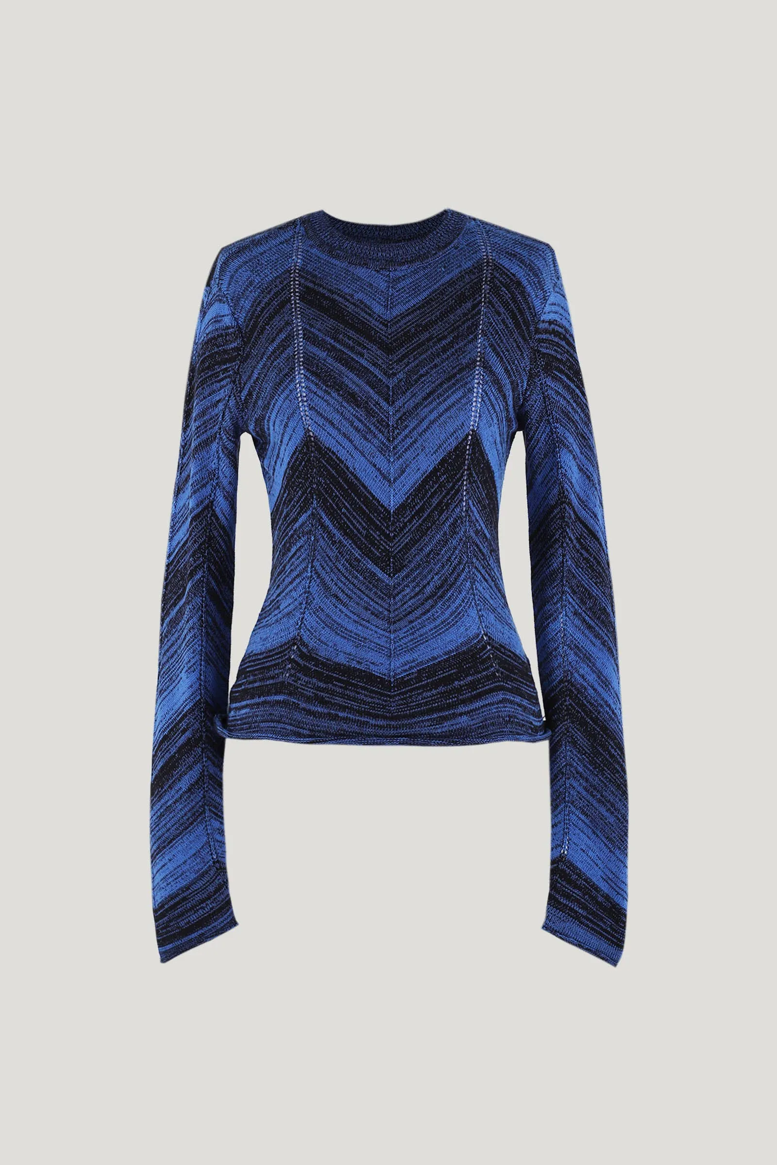 Cerulean & Black Marled Stripe Knit Sweater