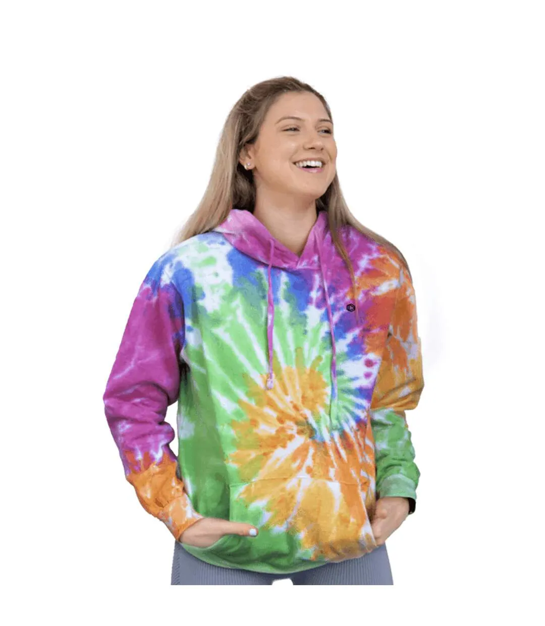 Colortone Unisex Rainbow Tie Dye Pullover Hoodie (Eternity) - UTRW4121