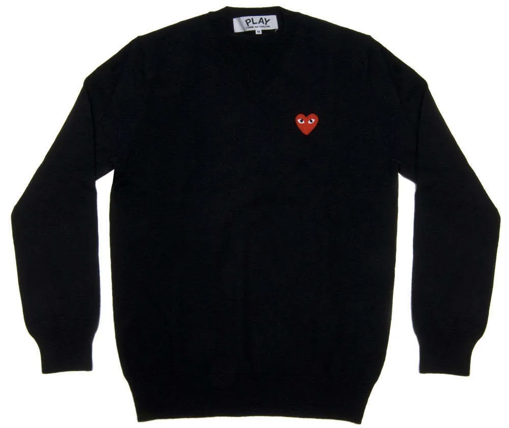 COMME des GARCONS  |Unisex Wool V-Neck Long Sleeves Logo V-neck & Crew neck