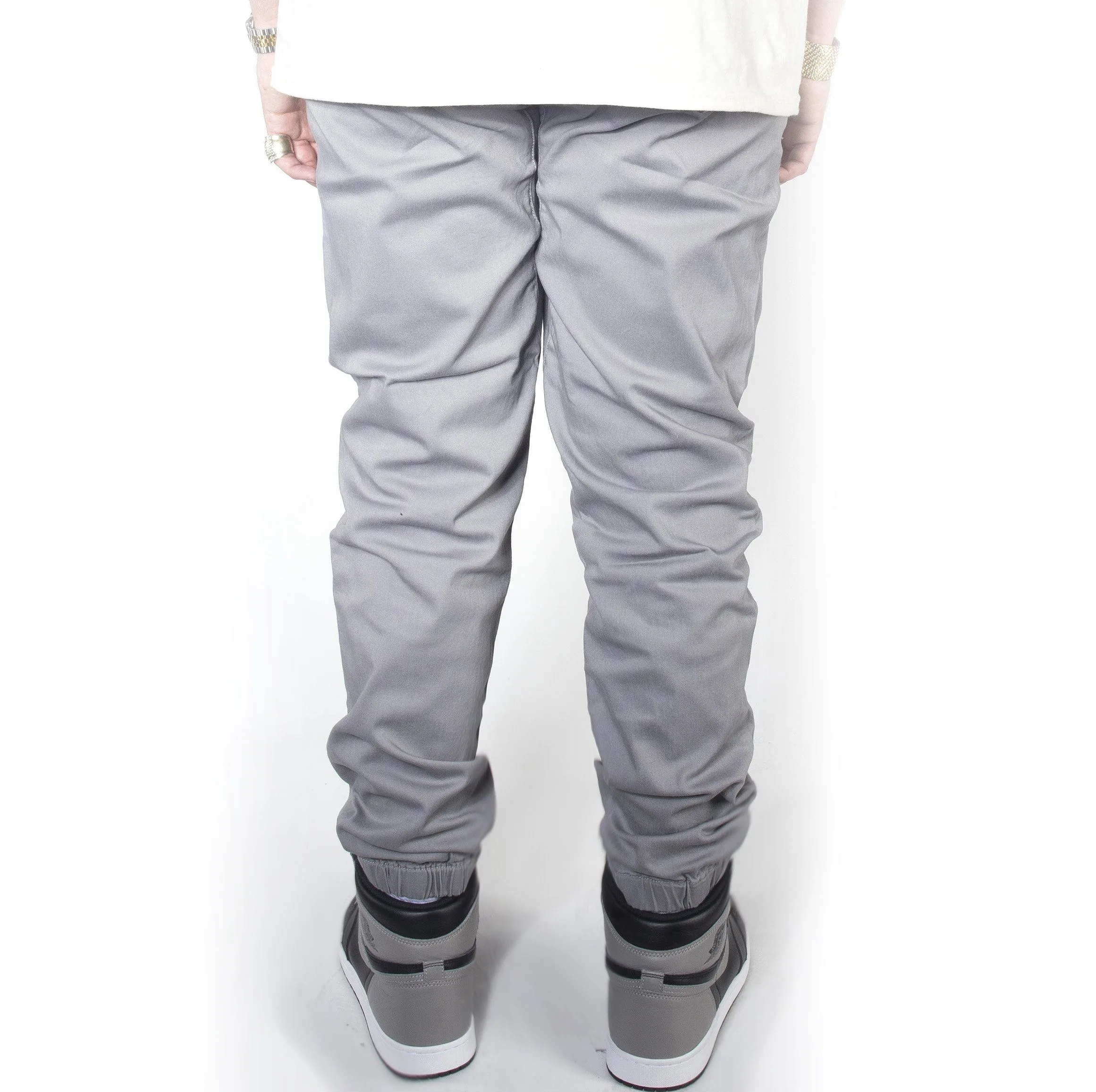 Cool Grey Twill Jogger Pants JG804