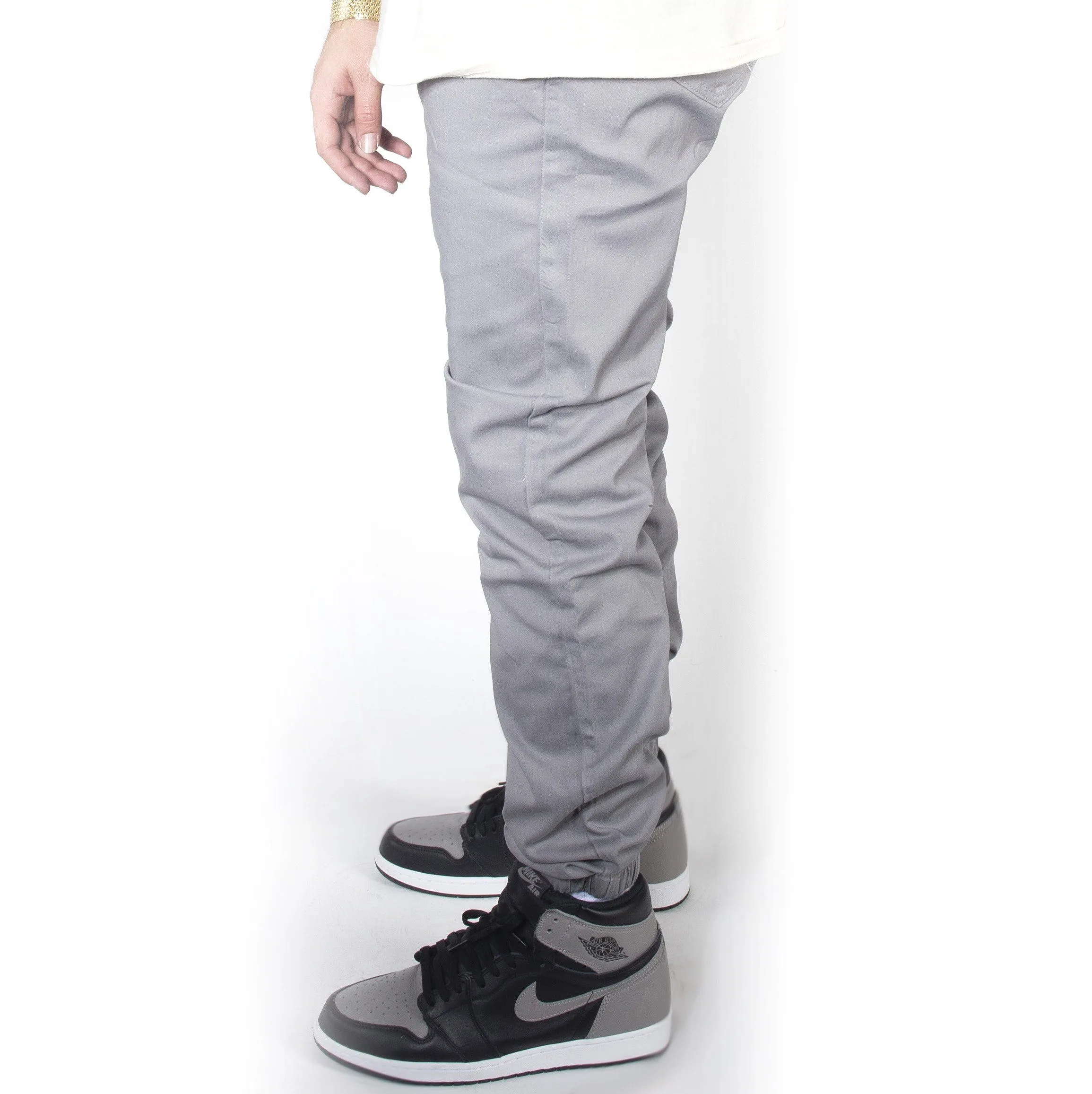 Cool Grey Twill Jogger Pants JG804