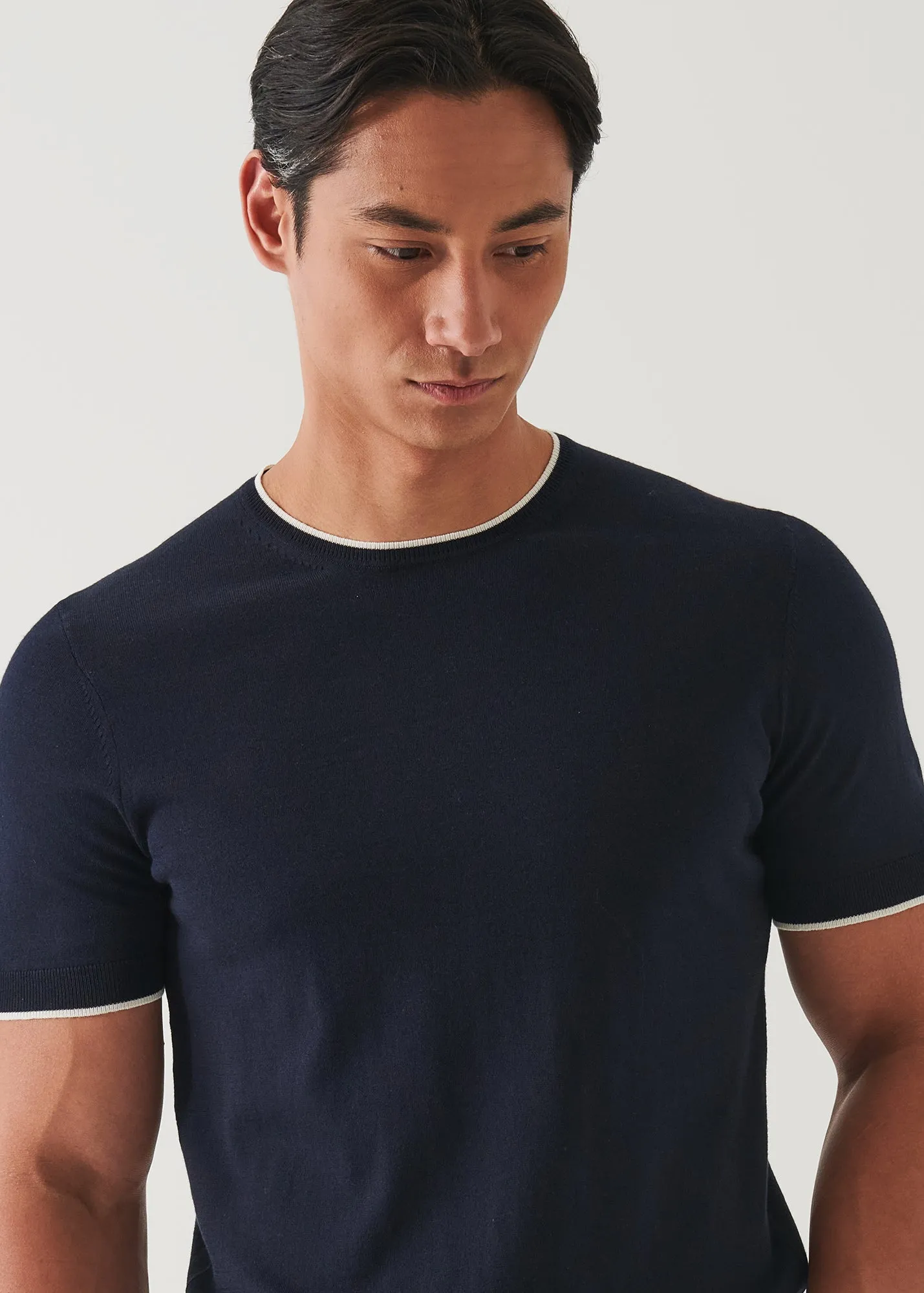 COTTON CUPRO SHORT SLEEVE CREWNECK