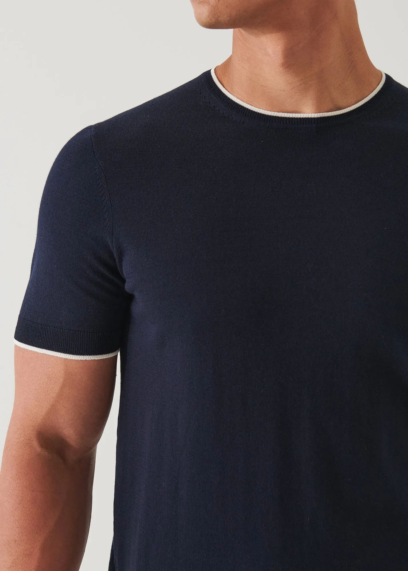 COTTON CUPRO SHORT SLEEVE CREWNECK