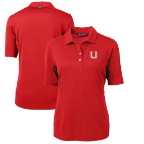 Cutter & Buck Utah Utes Women's Red Team Virtue Eco Pique Recycled Polo