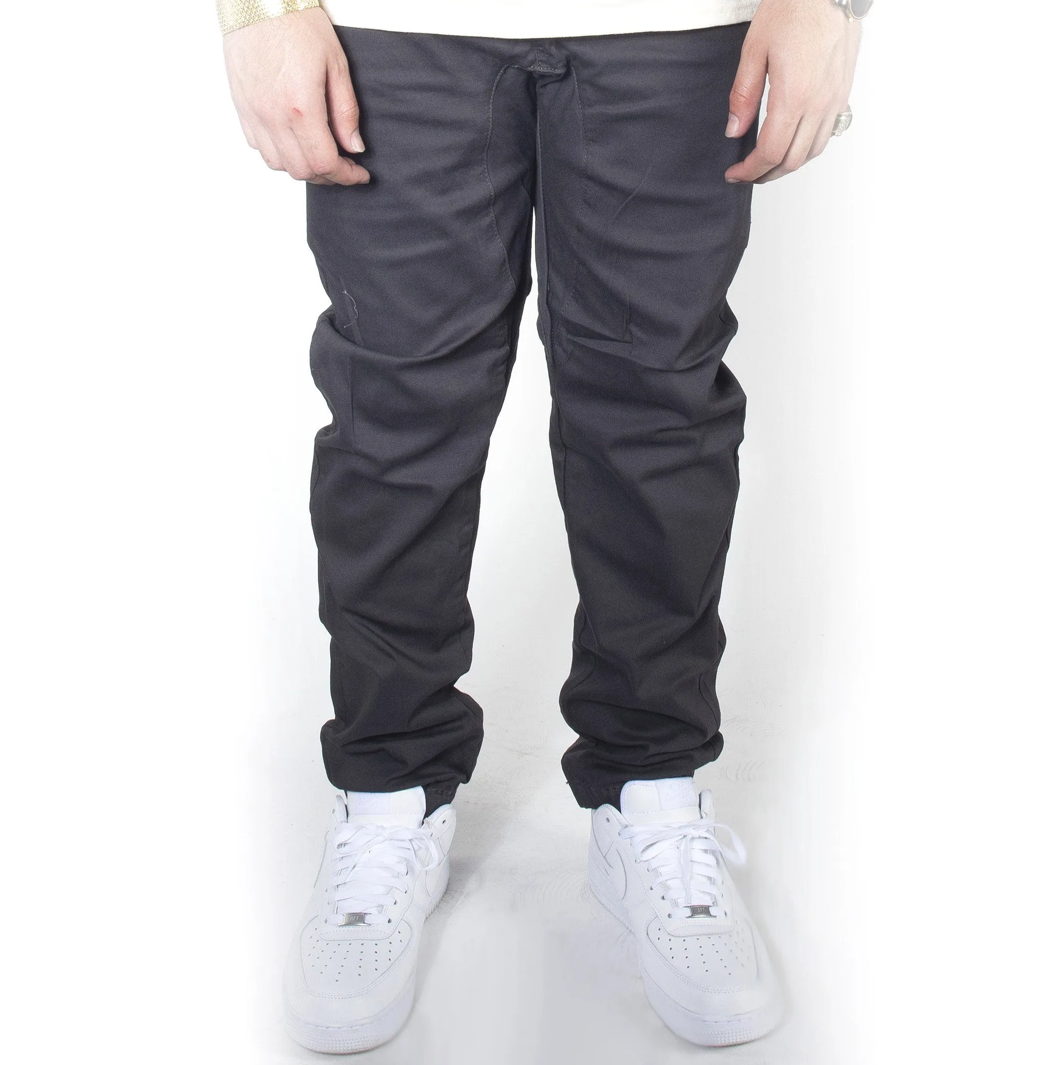 Dark Grey Twill Jogger Pants JG804