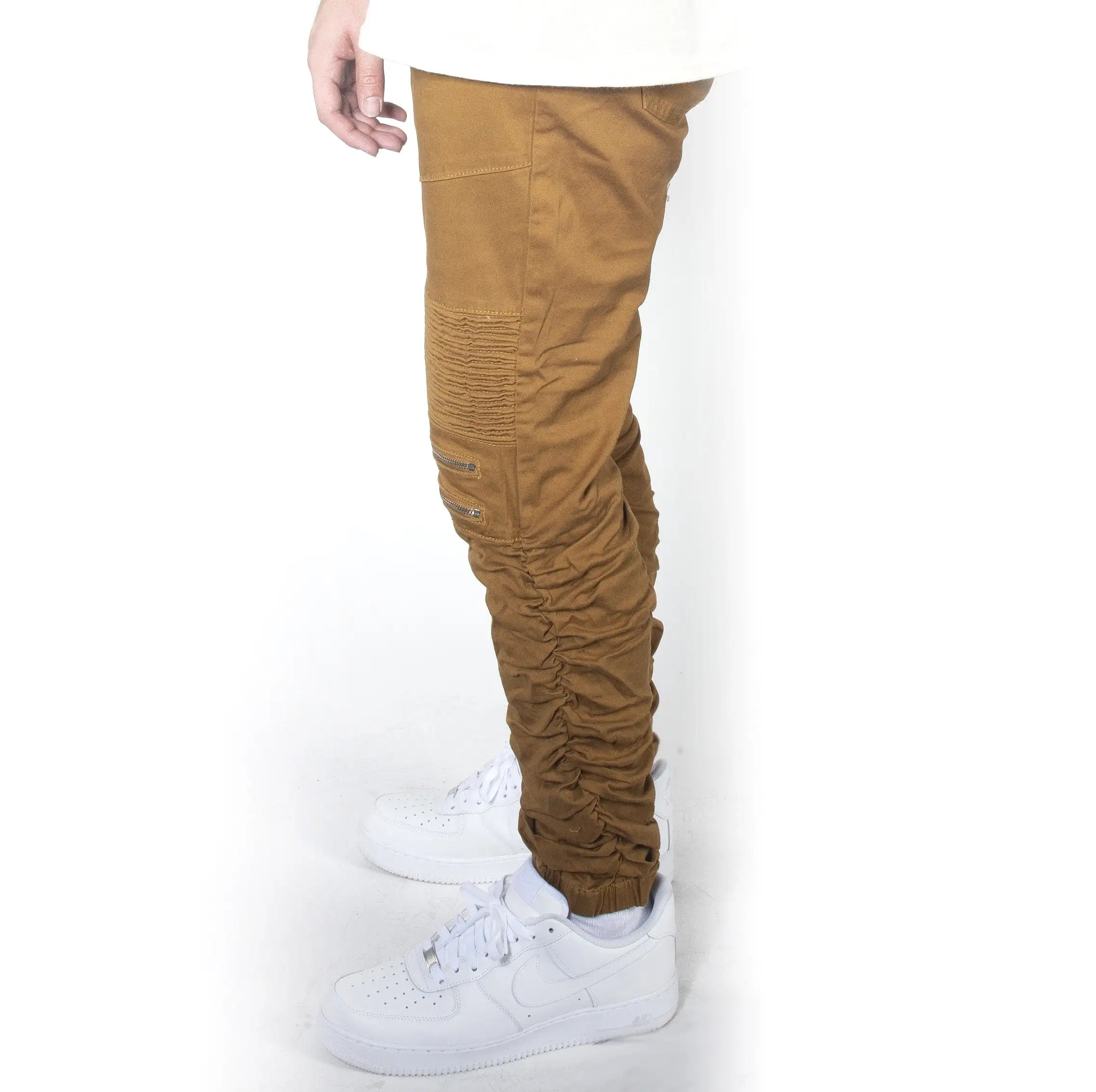 Dark Wheat Twill Bungee Jogger Pants JG882