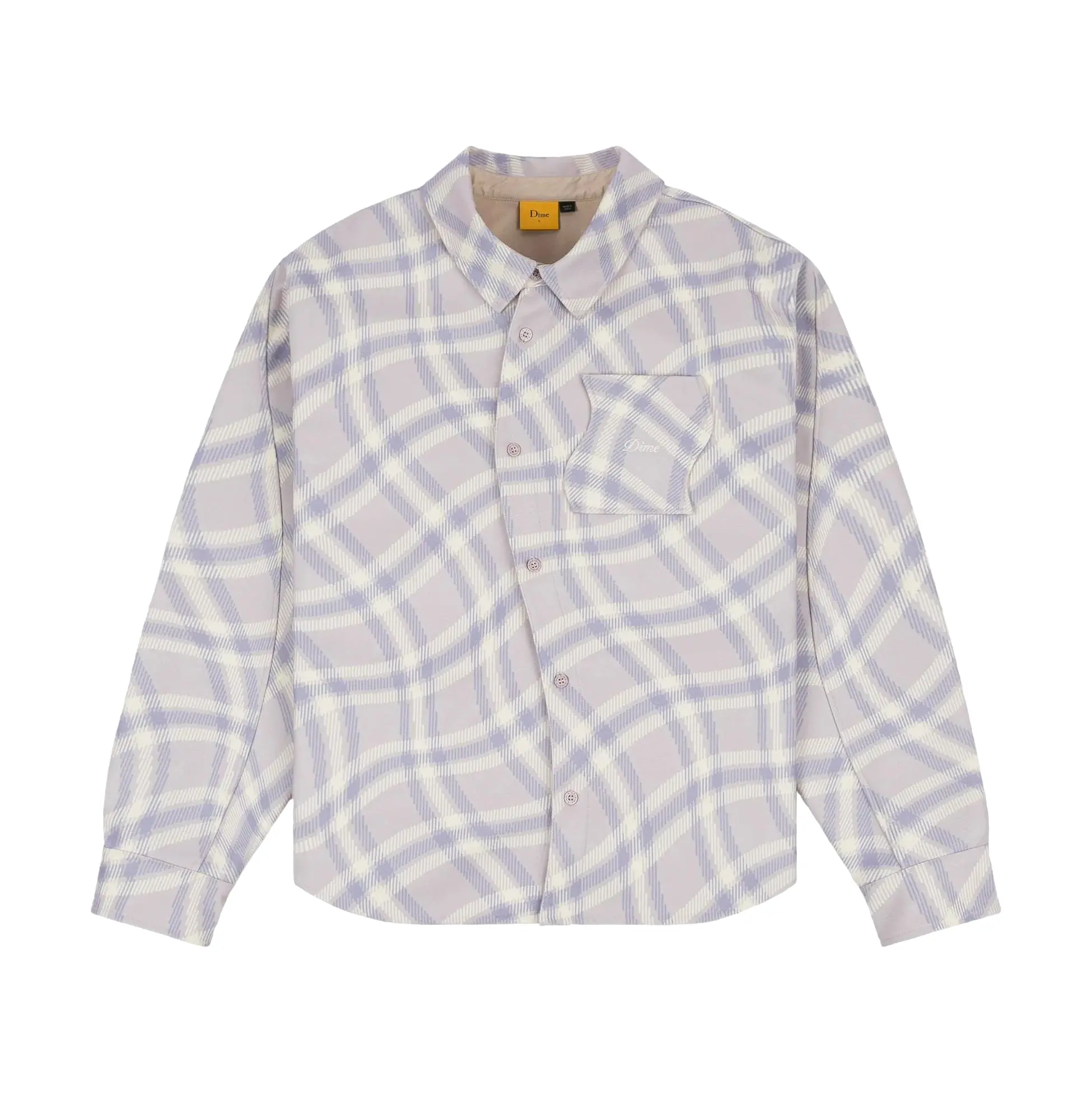 Dime Plaid Fleece Shirt Lilac Gray