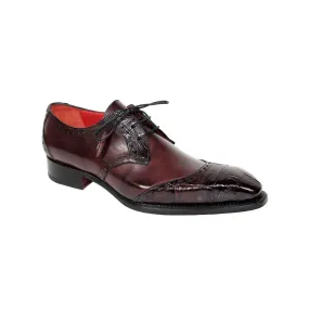 Fennix Jax Men's Shoes Burgundy Alligator/Calf Leather Exotic Oxfords (FX1091)