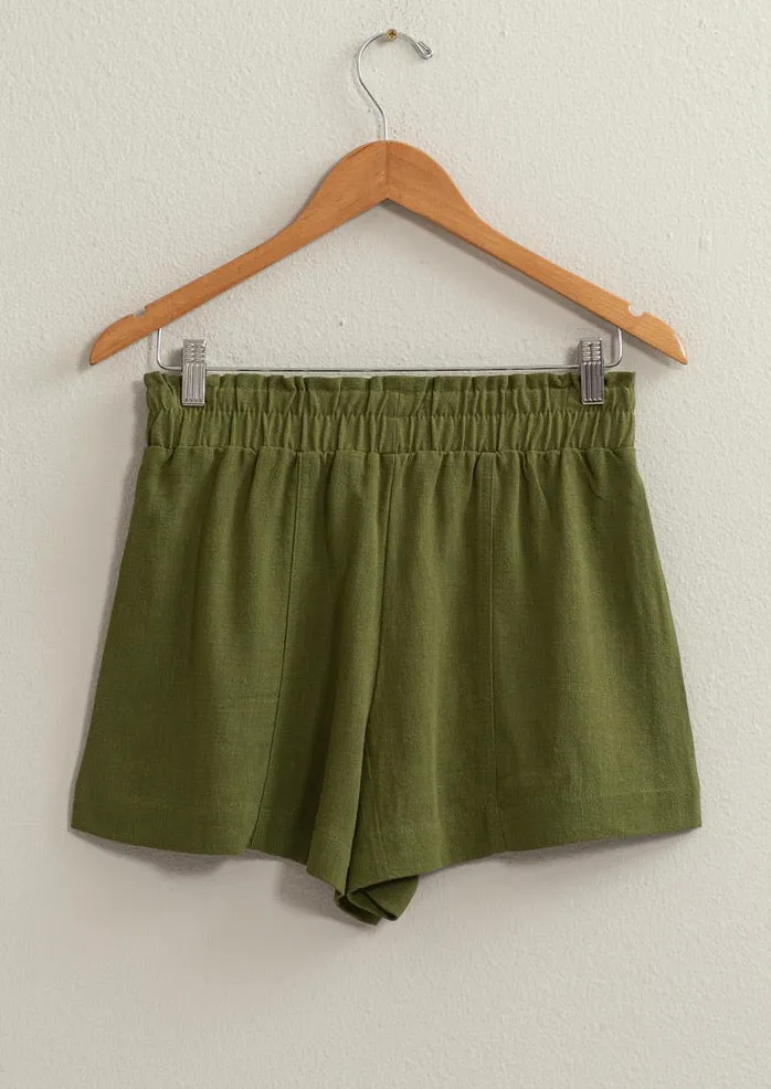 Final Sale - Linen Easy Pull On Shorts