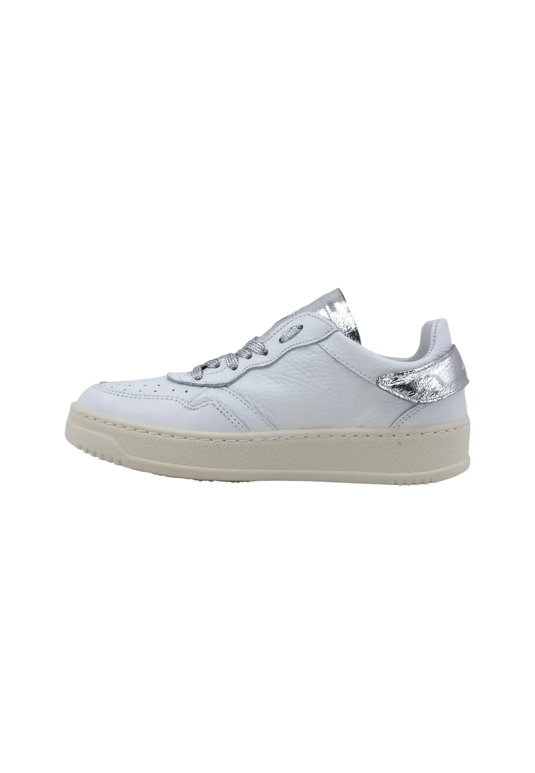 FOURLINE Sneaker Low Max Donna Bianco Lamè Argento X92