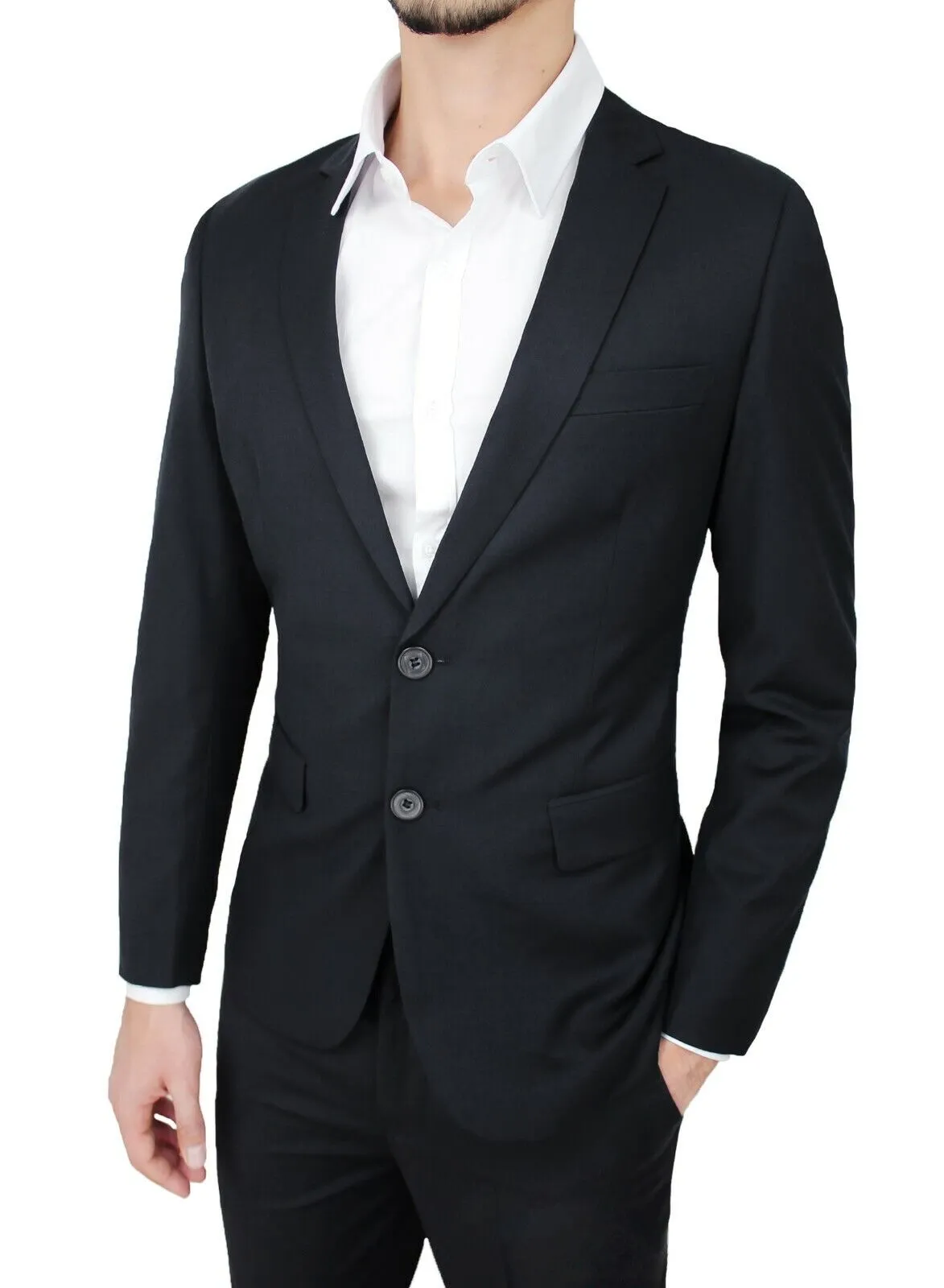 Giacca uomo sartoriale nero casual elegante blazer taglia da XS a XXXL