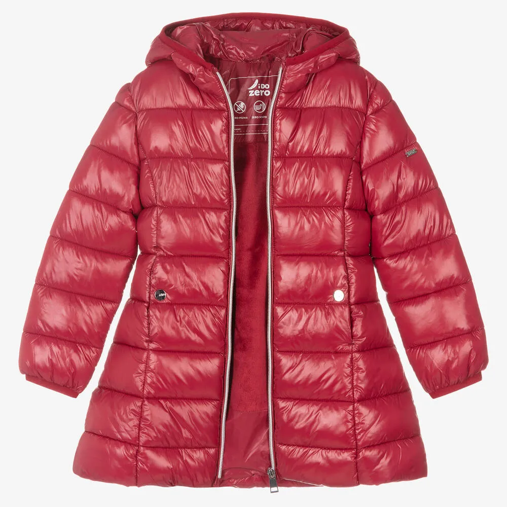 Girls Red Puffer Coat