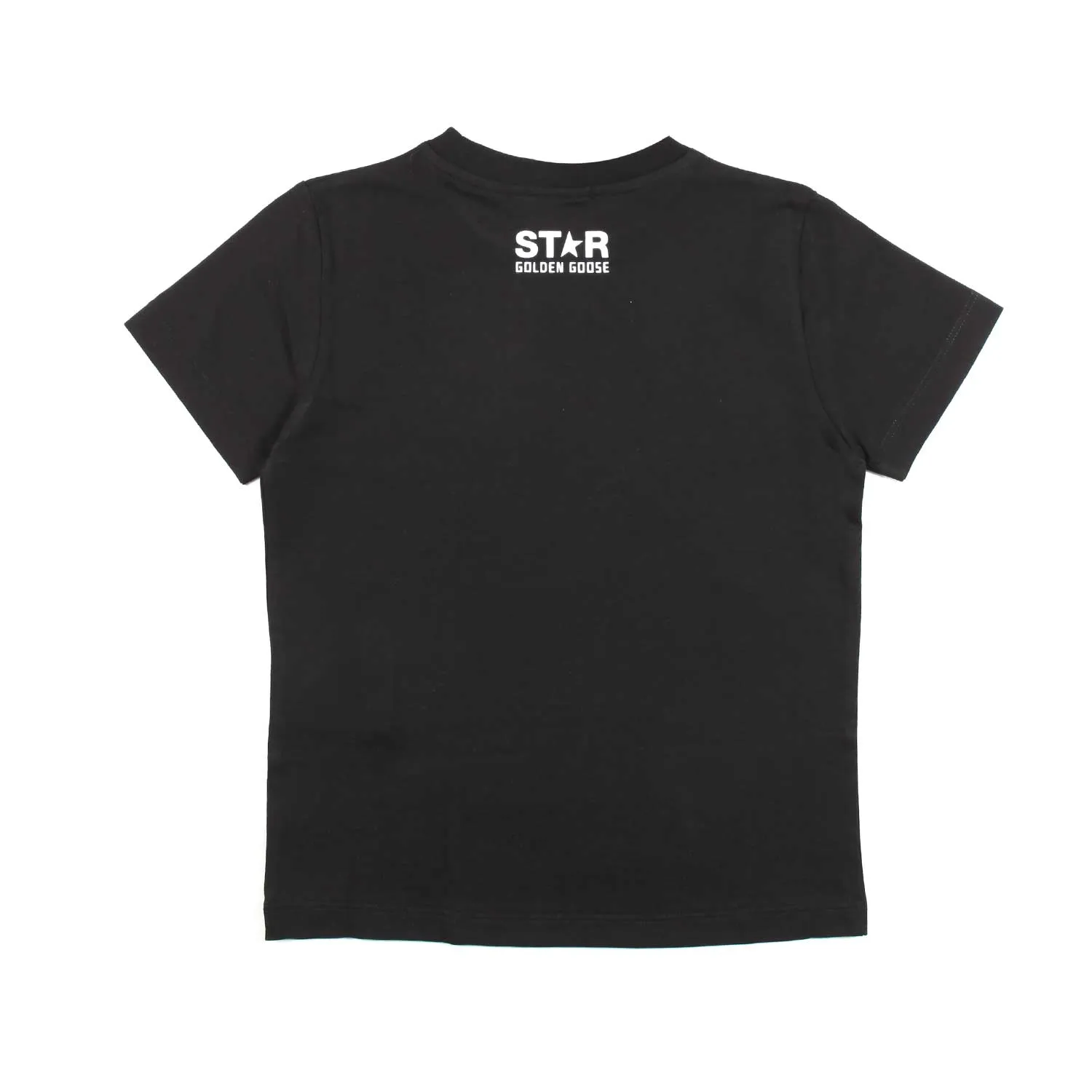 Golden Goose Black T-Shirt With White Star For Boys And Girls