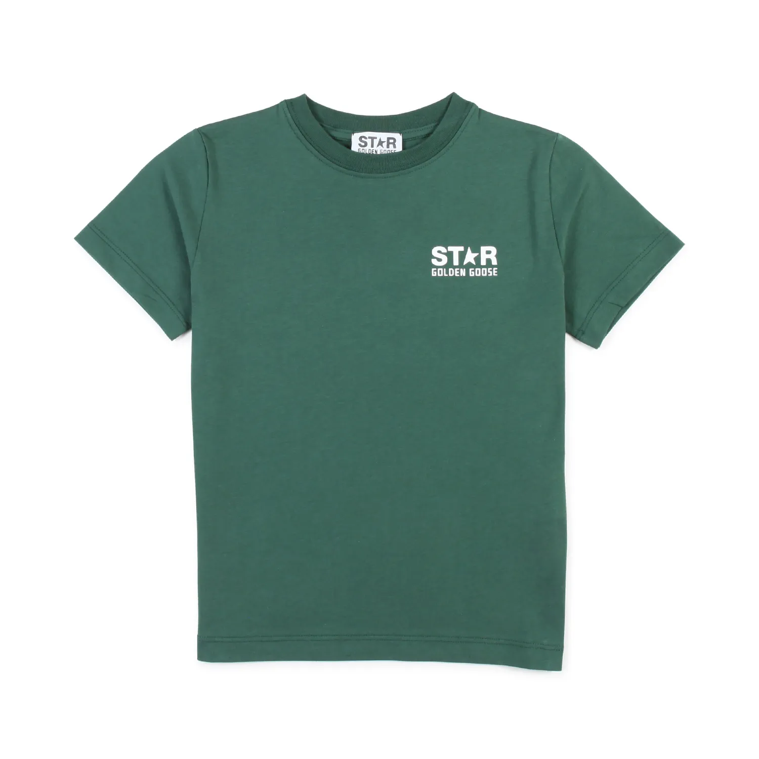 Golden Goose Unisex Green T-Shirt With White Star For Child