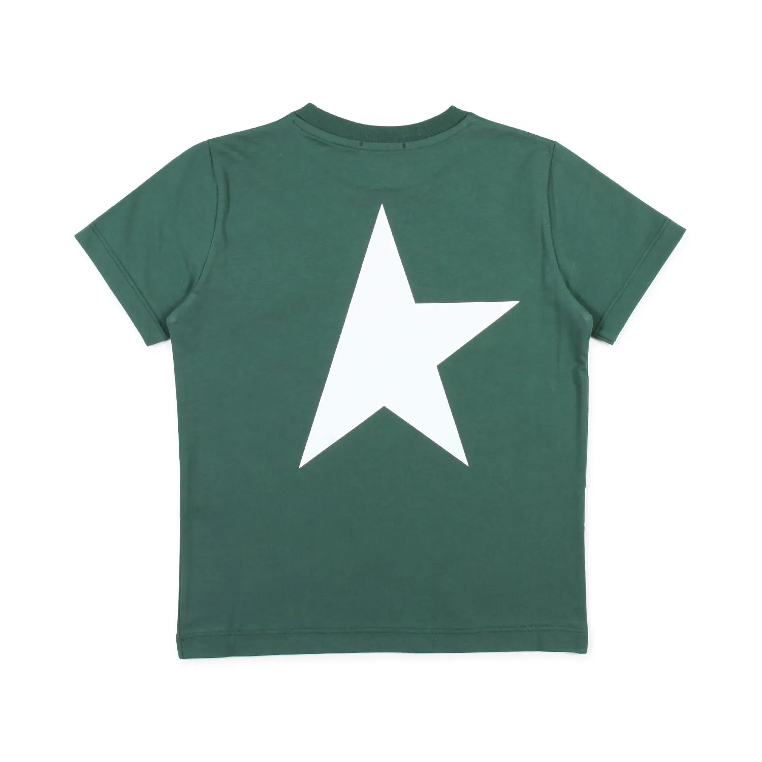 Golden Goose Unisex Green T-Shirt With White Star For Child