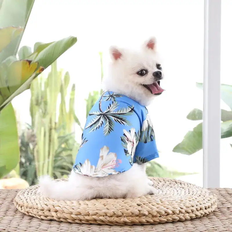 Hawaiian Style Pet Dog ClothesSummer Dog Shirts for Small Medium Dogs Puppy Cat Clothing Ropa Perro Pug French Bulldog T Shirt