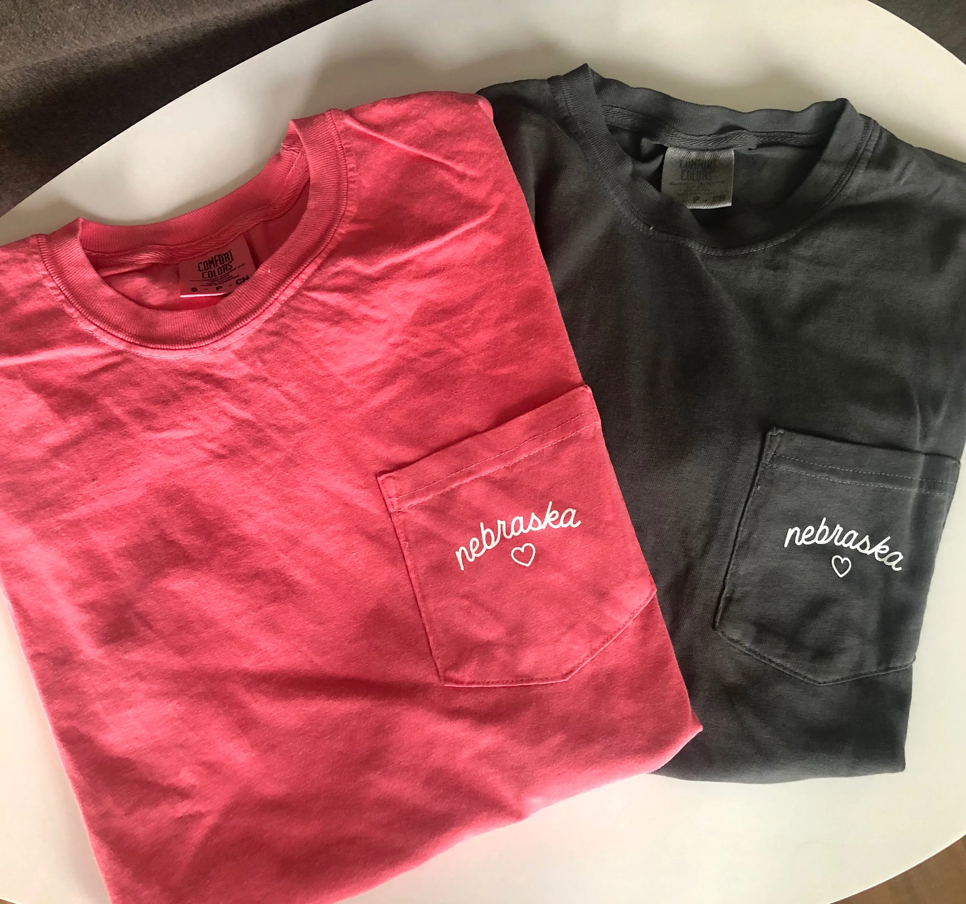 H+H Nebraska Heart Pocket Tee | Watermelon