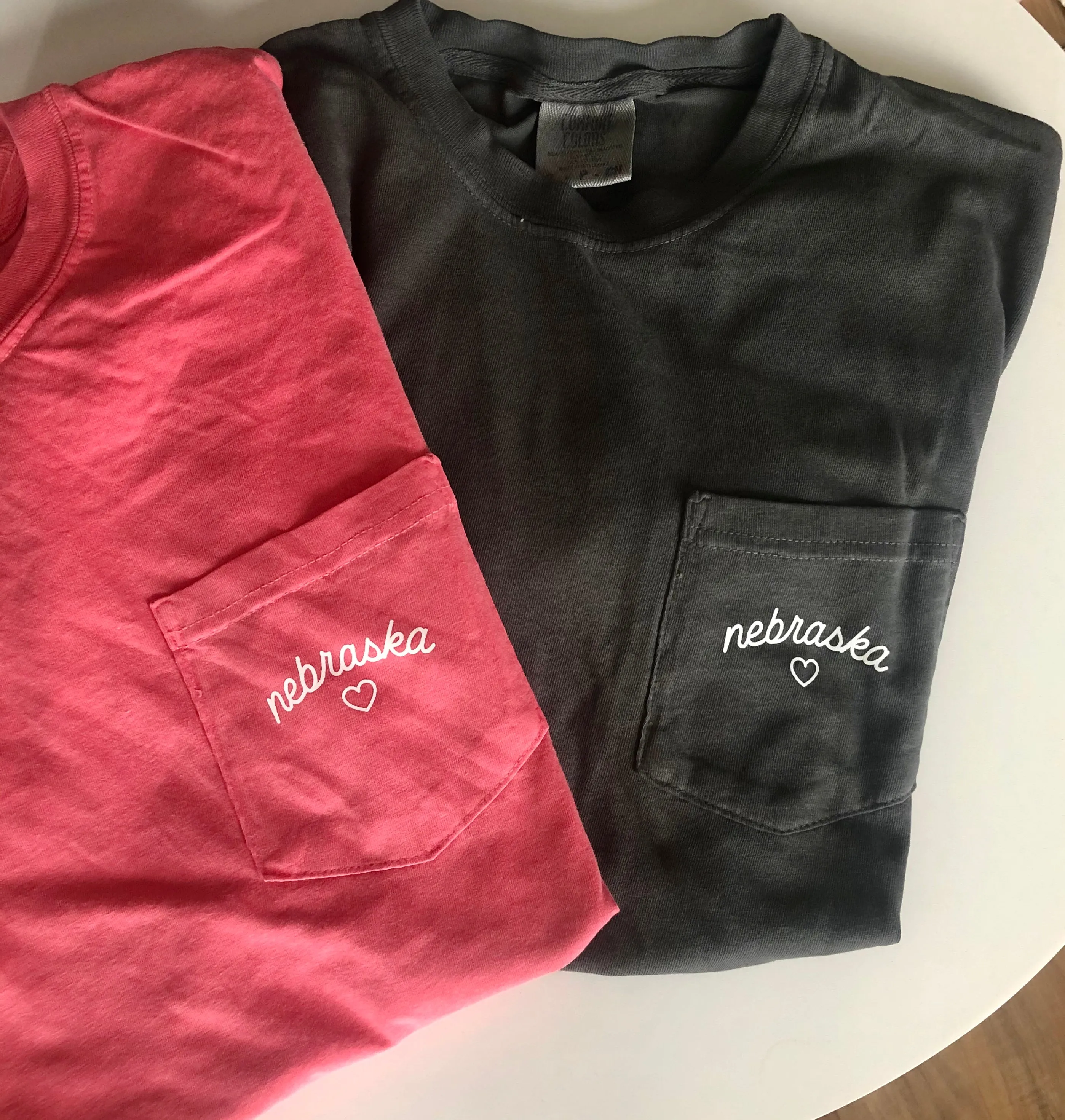 H+H Nebraska Heart Pocket Tee | Watermelon