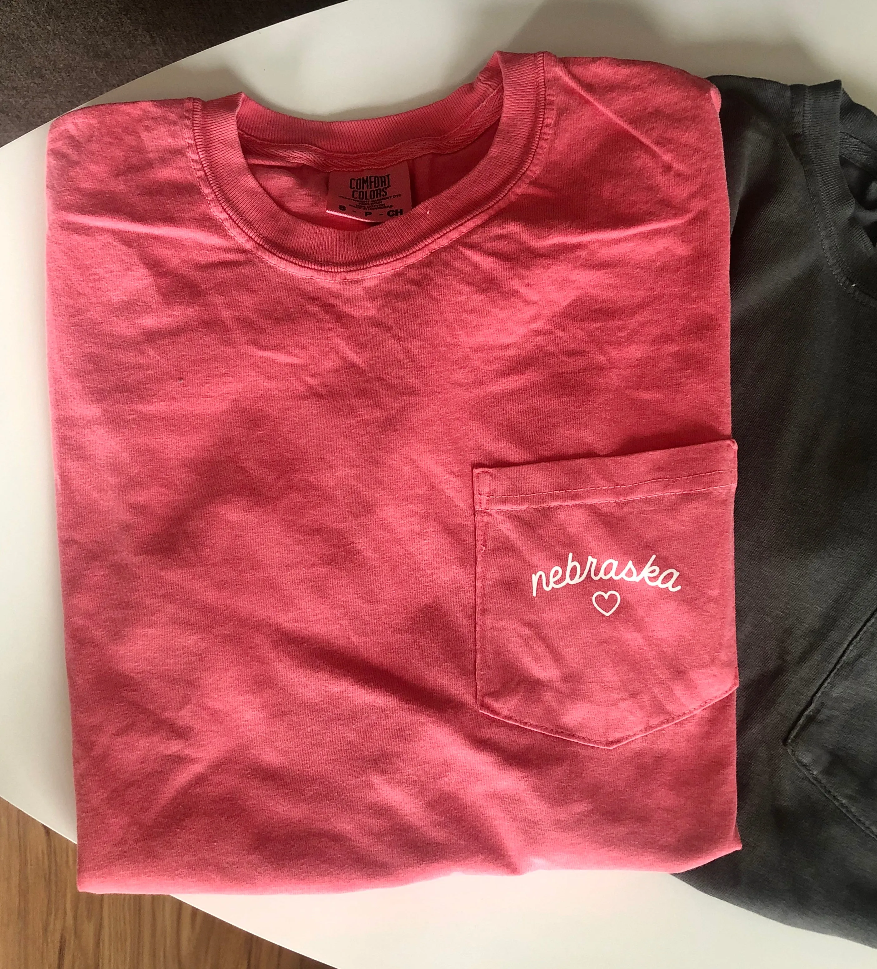 H+H Nebraska Heart Pocket Tee | Watermelon