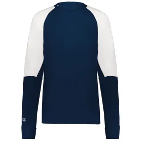 Holloway Women's Navy/White Momentum Team Fleece Crew