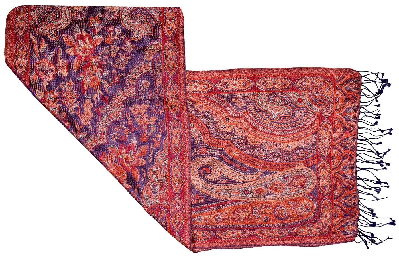 Indian Wool Silk Paisley Neck Unisex Men's Women's Scarf Gift (64 x 13 inches)