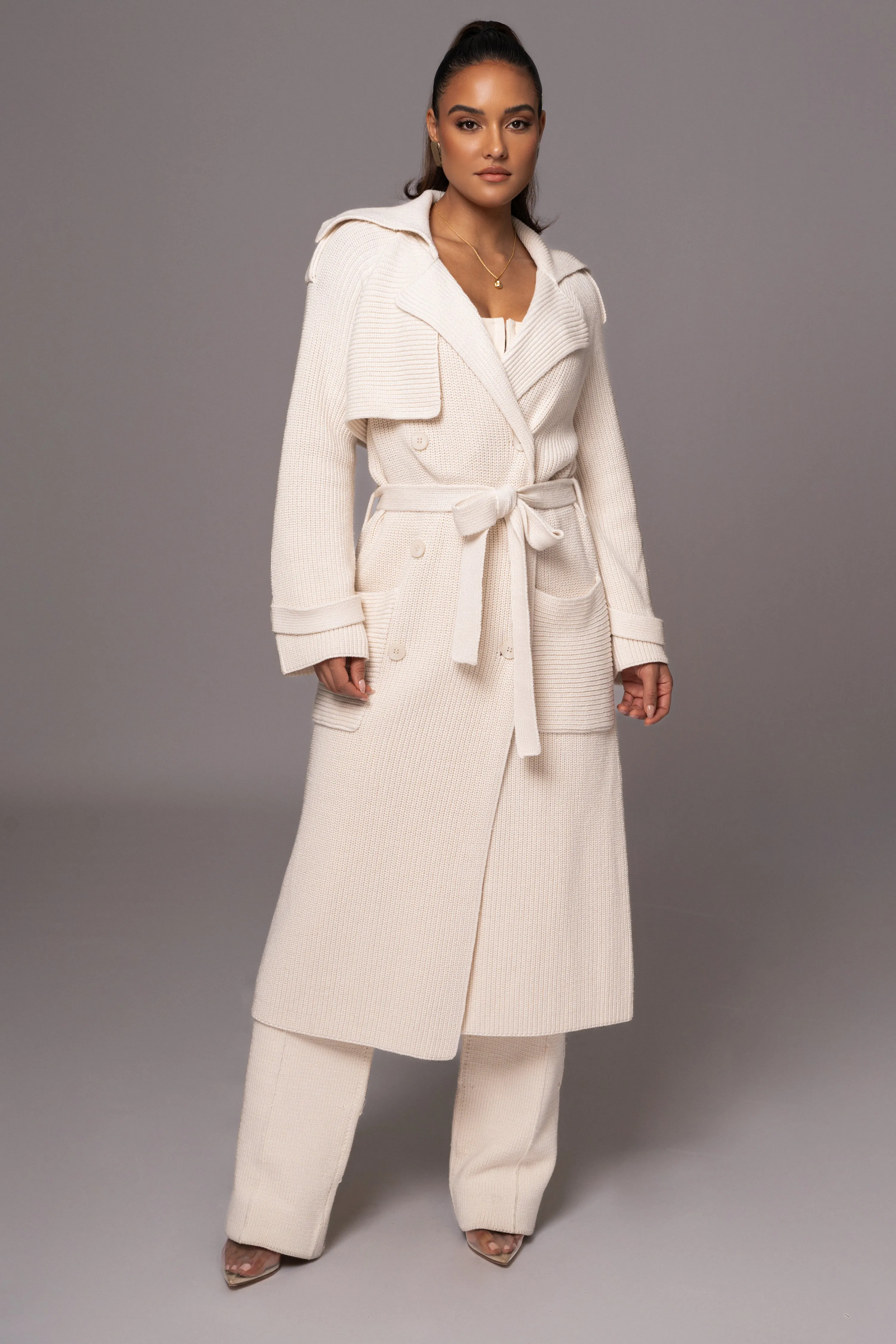 Ivory Maxinne Knit Coat