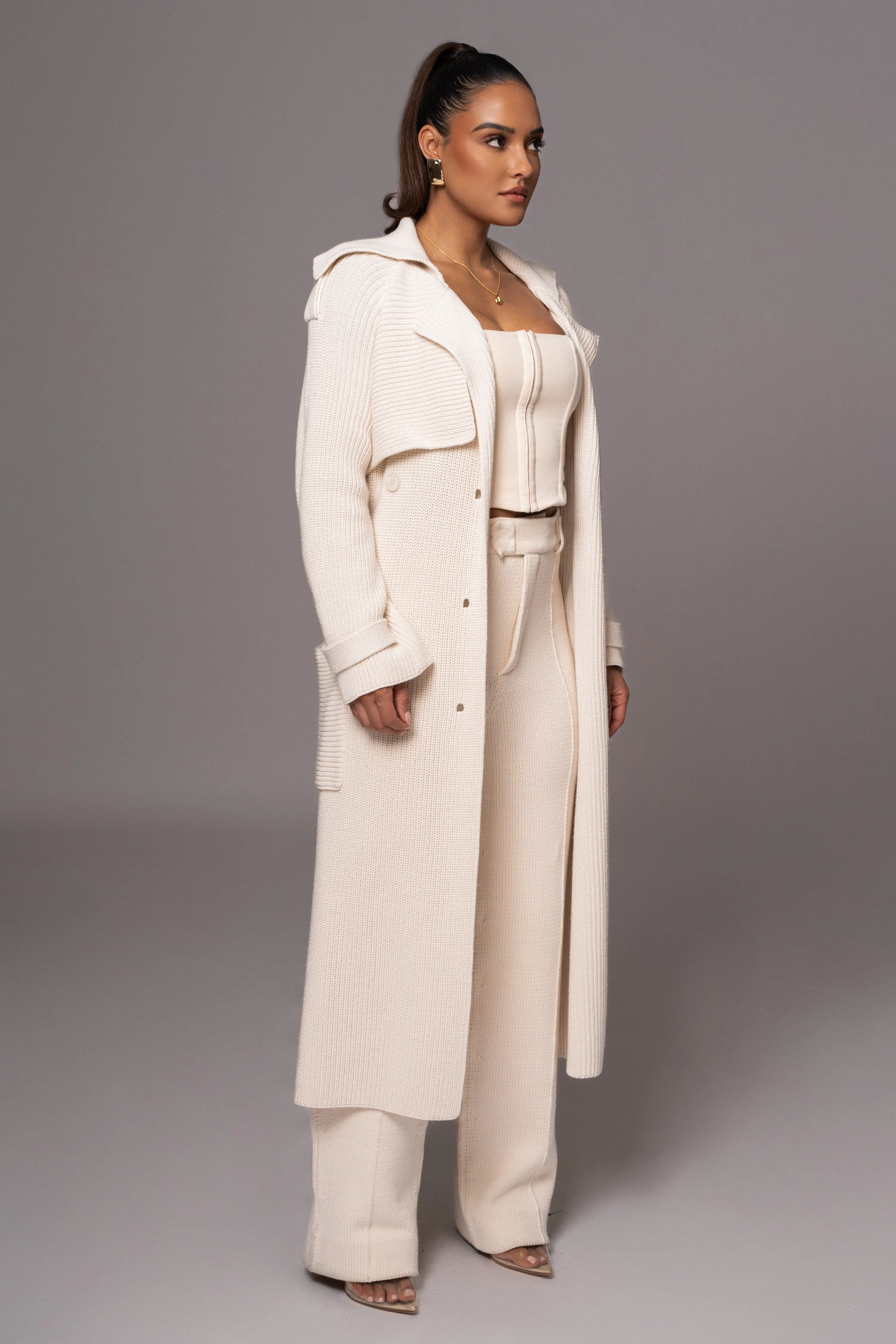 Ivory Maxinne Knit Coat