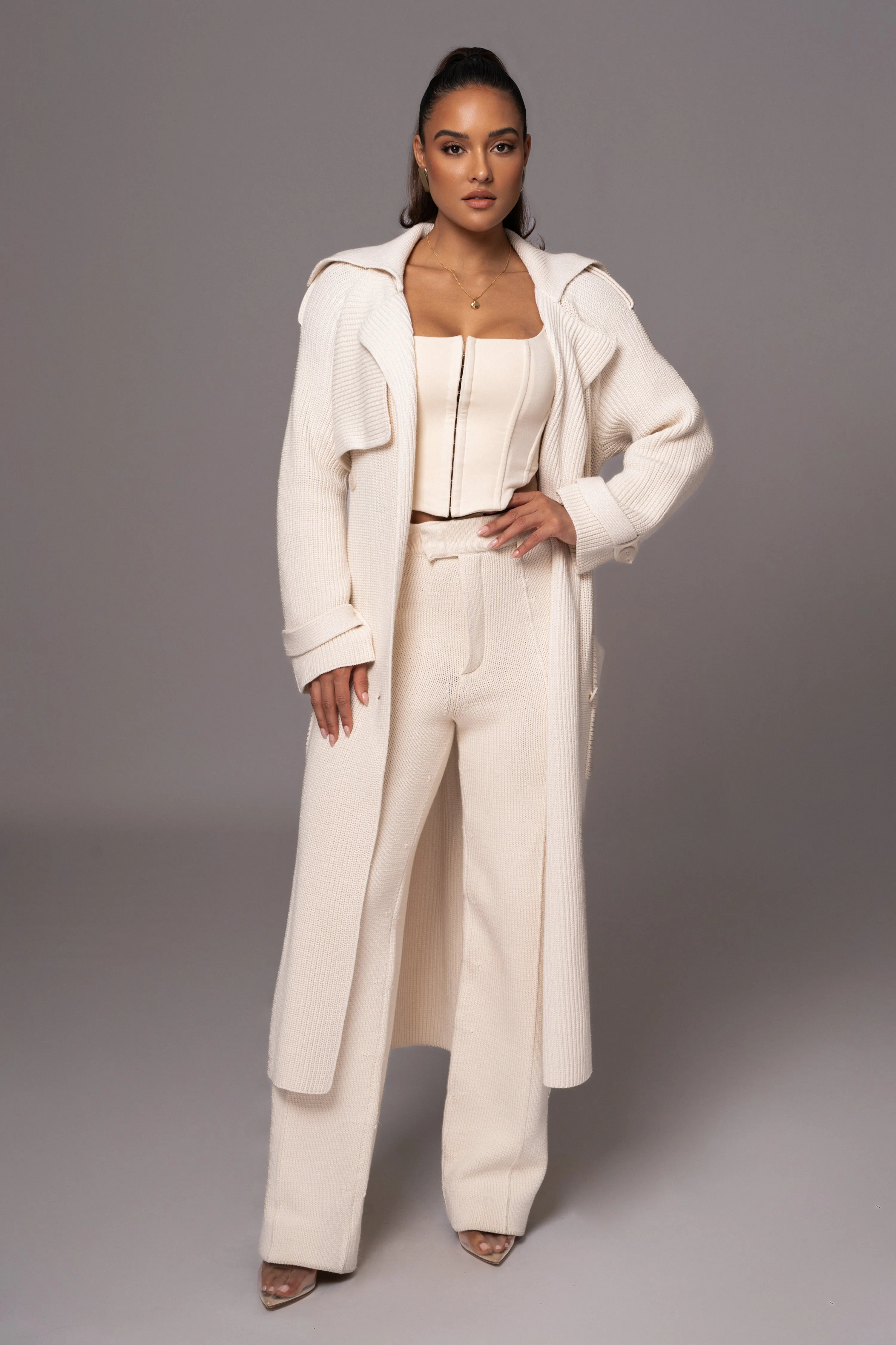 Ivory Maxinne Knit Coat