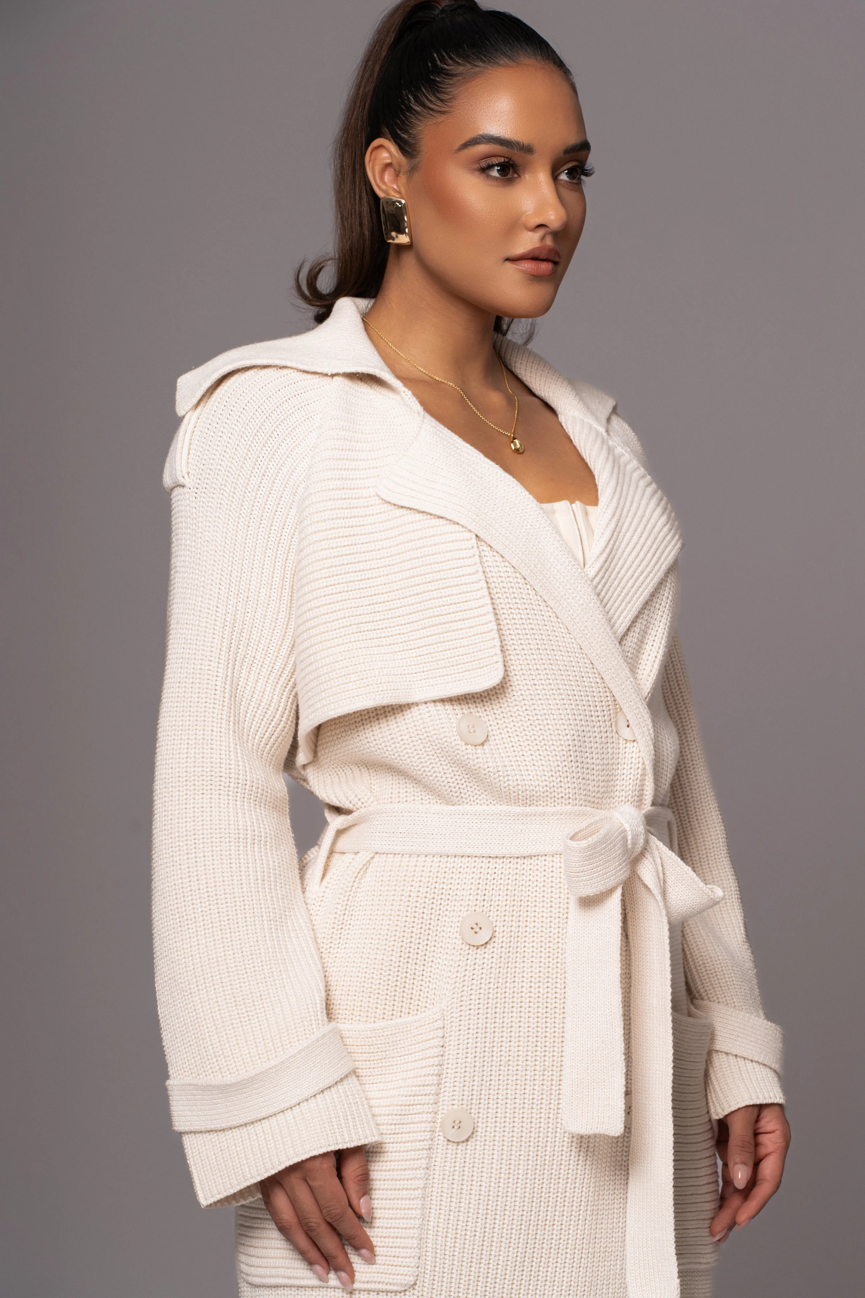 Ivory Maxinne Knit Coat