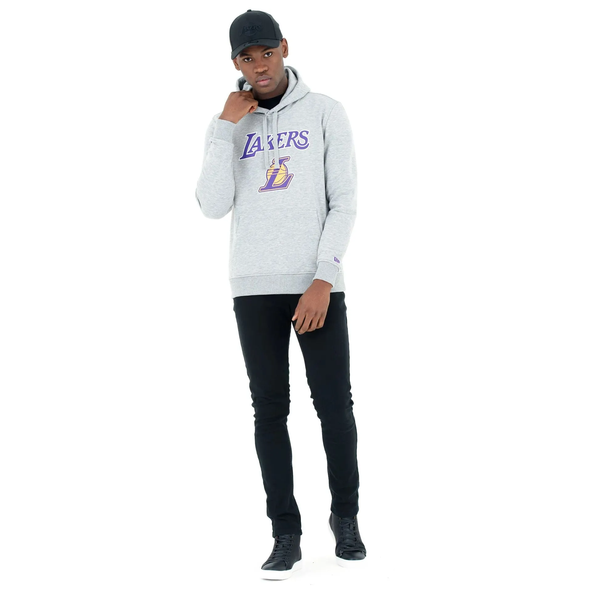 LA Lakers NBA Regular Grey Pullover Hoodie