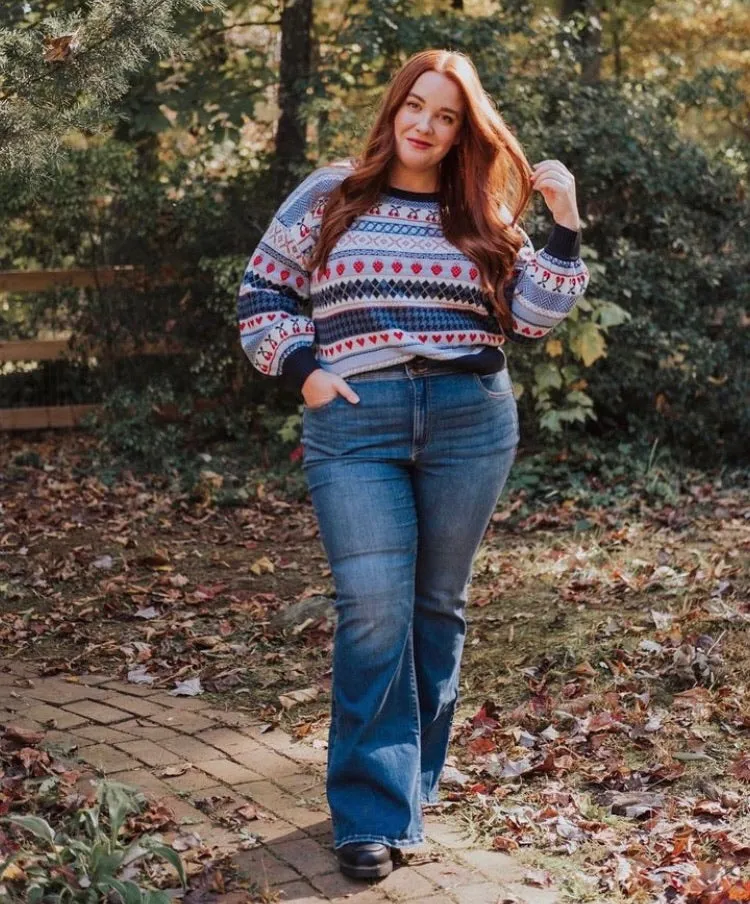 Lane Bryant Navy/Red/Blue Cherries Hearts and Strawberries Sweater- Size 14/16